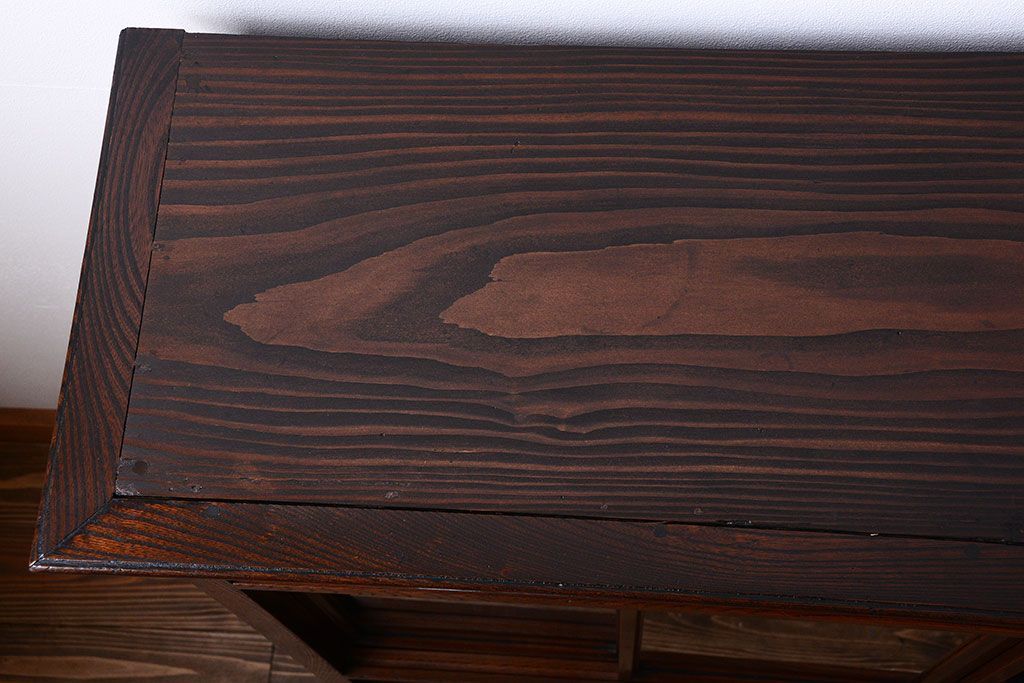 アンティーク家具　古民具・骨董　黒柿材と欅材!アンティーク茶箪笥