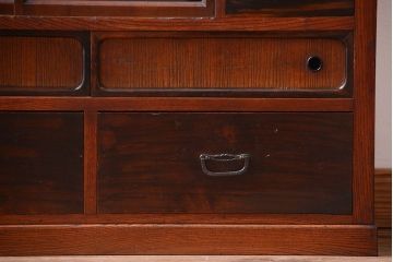 アンティーク家具　古民具・骨董　黒柿材と欅材!アンティーク茶箪笥