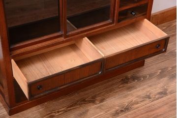 アンティーク家具　古民具・骨董　黒柿材と欅材!アンティーク茶箪笥