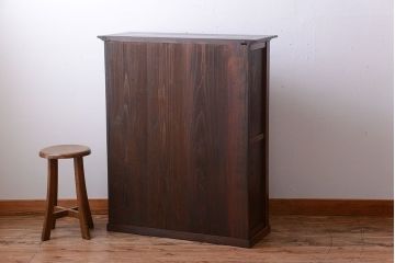 アンティーク家具　古民具・骨董　黒柿材と欅材!アンティーク茶箪笥