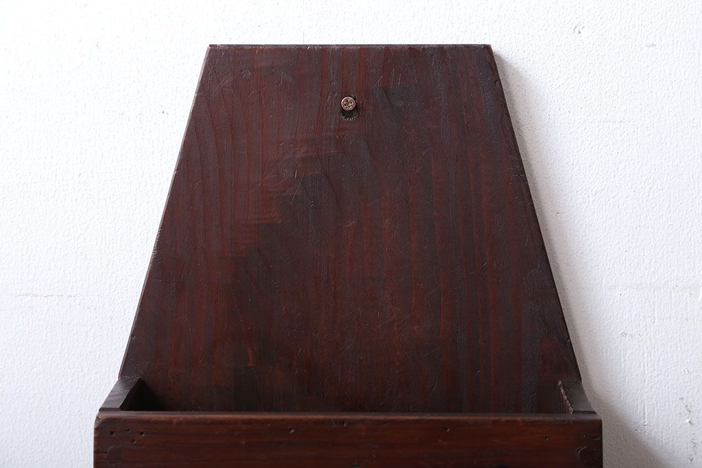 アンティーク雑貨　アンティーク　古い木製の壁掛けレターラック(状差し)