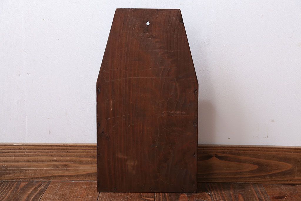 アンティーク雑貨　アンティーク　古い木製の壁掛けレターラック(状差し)