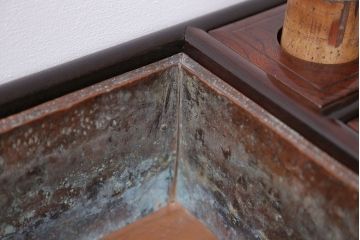 古民具・骨董　とても小さな総欅材のアンティーク火鉢