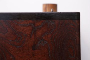 古民具・骨董　とても小さな総欅材のアンティーク火鉢