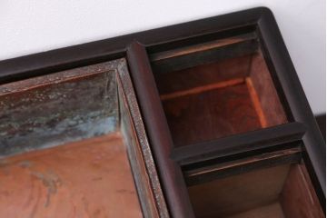 古民具・骨董　とても小さな総欅材のアンティーク火鉢