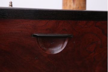 古民具・骨董　とても小さな総欅材のアンティーク火鉢