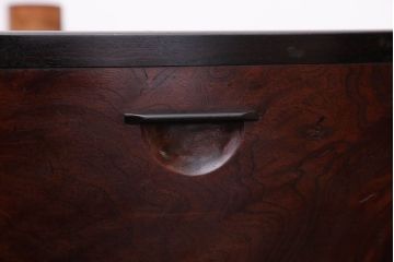 古民具・骨董　とても小さな総欅材のアンティーク火鉢