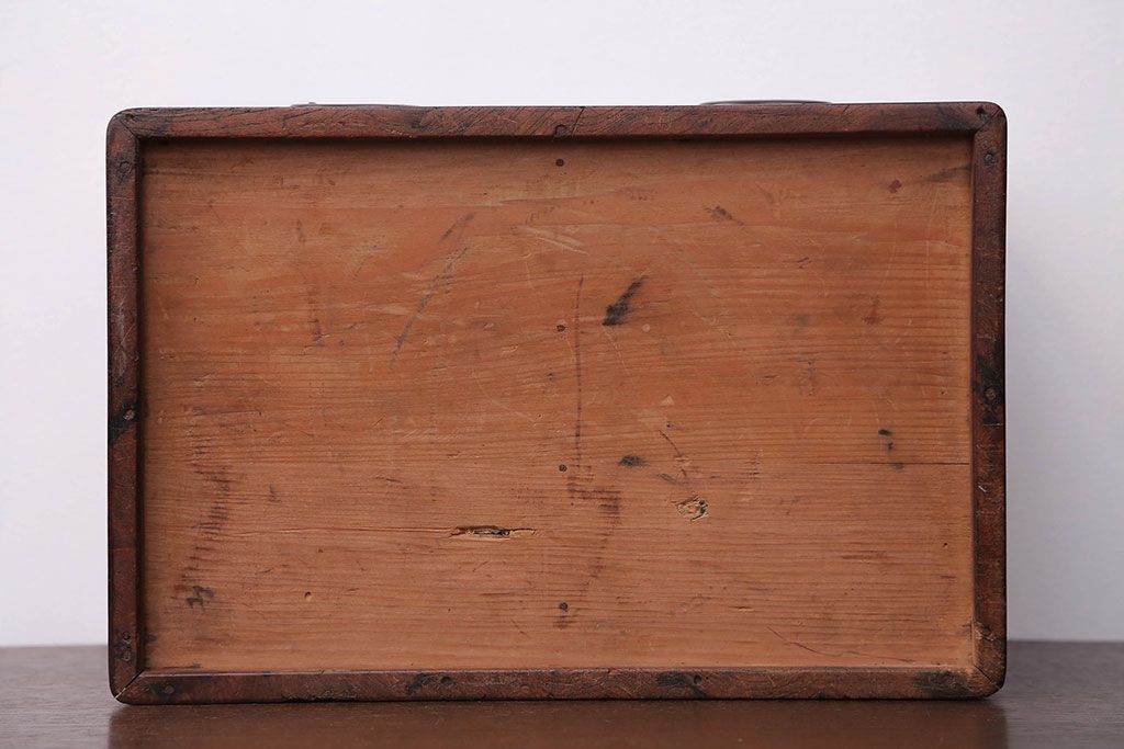 古民具・骨董　とても小さな総欅材のアンティーク火鉢