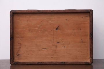 古民具・骨董　とても小さな総欅材のアンティーク火鉢