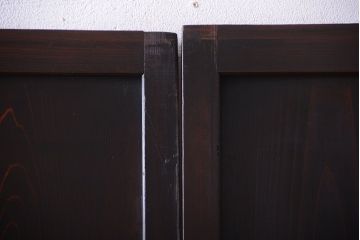 和製アンティーク　モダンな色ガラス入り帯戸2枚セット(1)(ガラス帯戸)