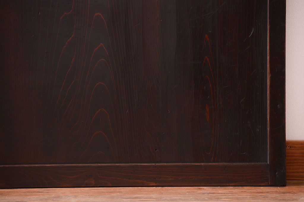 和製アンティーク　モダンな色ガラス入り帯戸2枚セット(1)(ガラス帯戸)