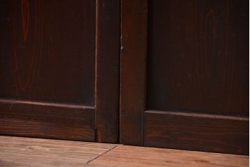 和製アンティーク　モダンな色ガラス入り帯戸2枚セット(1)(ガラス帯戸)