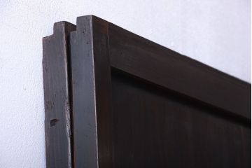 和製アンティーク　モダンな色ガラス入り帯戸2枚セット(1)(ガラス帯戸)