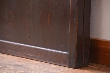 和製アンティーク　モダンな色ガラス入り帯戸2枚セット(1)(ガラス帯戸)