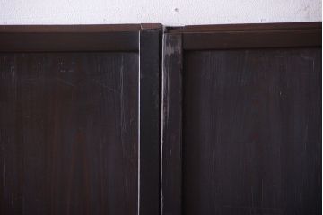 和製アンティーク　モダンな色ガラス入り帯戸2枚セット(1)(ガラス帯戸)