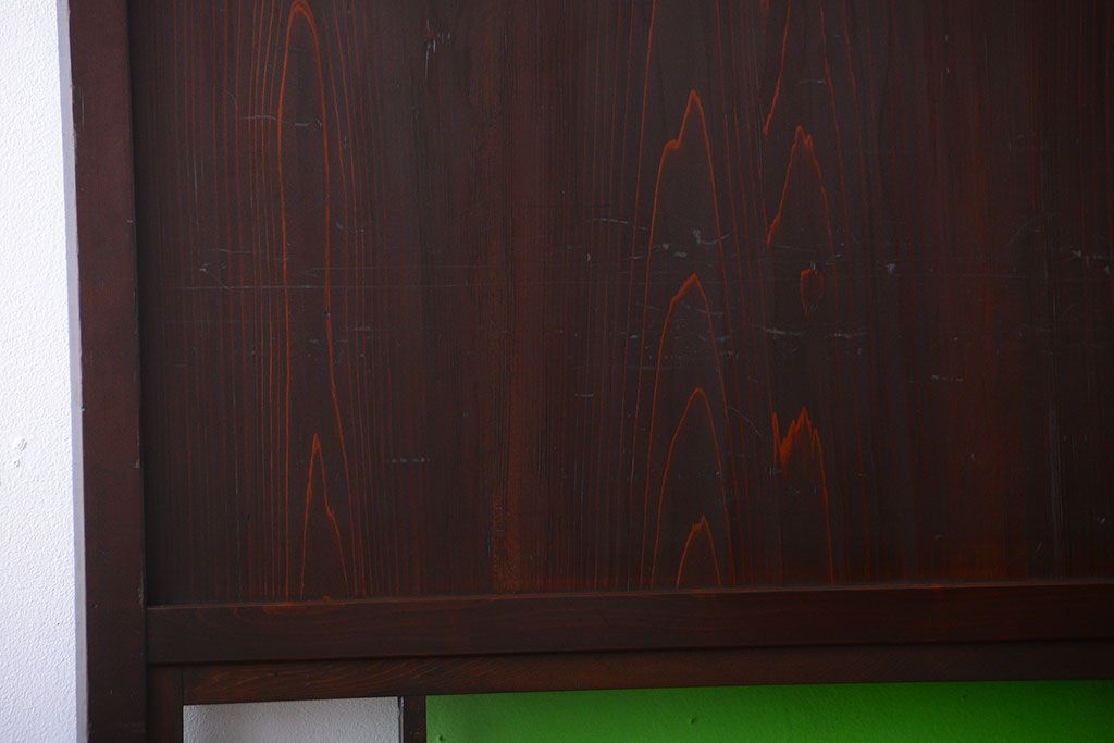 和製アンティーク　モダンな色ガラス入り帯戸2枚セット(1)(ガラス帯戸)