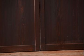 和製アンティーク　モダンな色ガラス入り帯戸2枚セット(1)(ガラス帯戸)