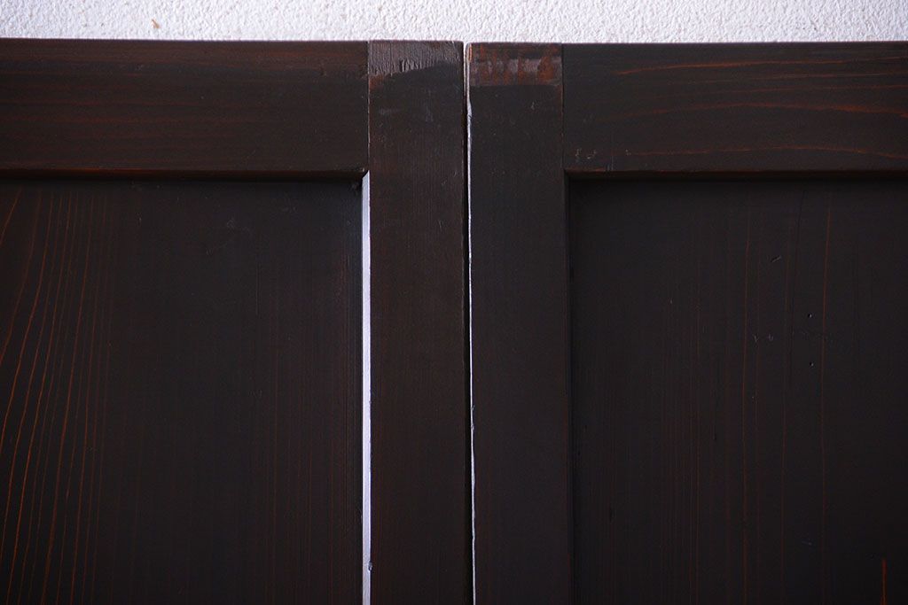 和製アンティーク　モダンな色ガラス入り帯戸2枚セット(2)(ガラス帯戸)