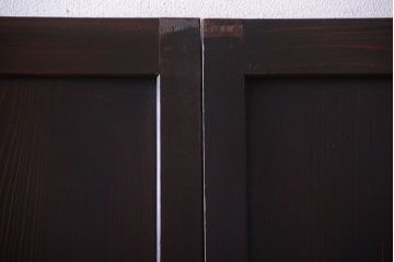 和製アンティーク　モダンな色ガラス入り帯戸2枚セット(2)(ガラス帯戸)