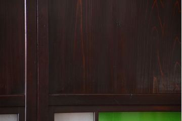 和製アンティーク　モダンな色ガラス入り帯戸2枚セット(2)(ガラス帯戸)