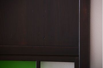 和製アンティーク　モダンな色ガラス入り帯戸2枚セット(2)(ガラス帯戸)