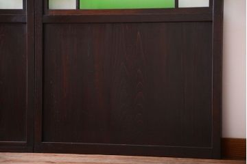 和製アンティーク　モダンな色ガラス入り帯戸2枚セット(2)(ガラス帯戸)