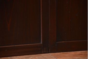 和製アンティーク　モダンな色ガラス入り帯戸2枚セット(2)(ガラス帯戸)