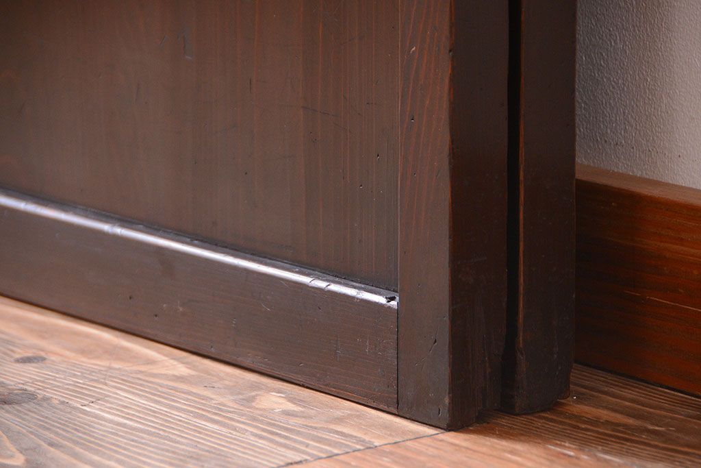 和製アンティーク　モダンな色ガラス入り帯戸2枚セット(2)(ガラス帯戸)