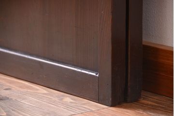 和製アンティーク　モダンな色ガラス入り帯戸2枚セット(2)(ガラス帯戸)