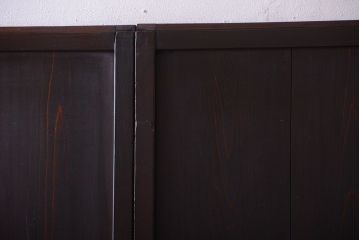 和製アンティーク　モダンな色ガラス入り帯戸2枚セット(2)(ガラス帯戸)