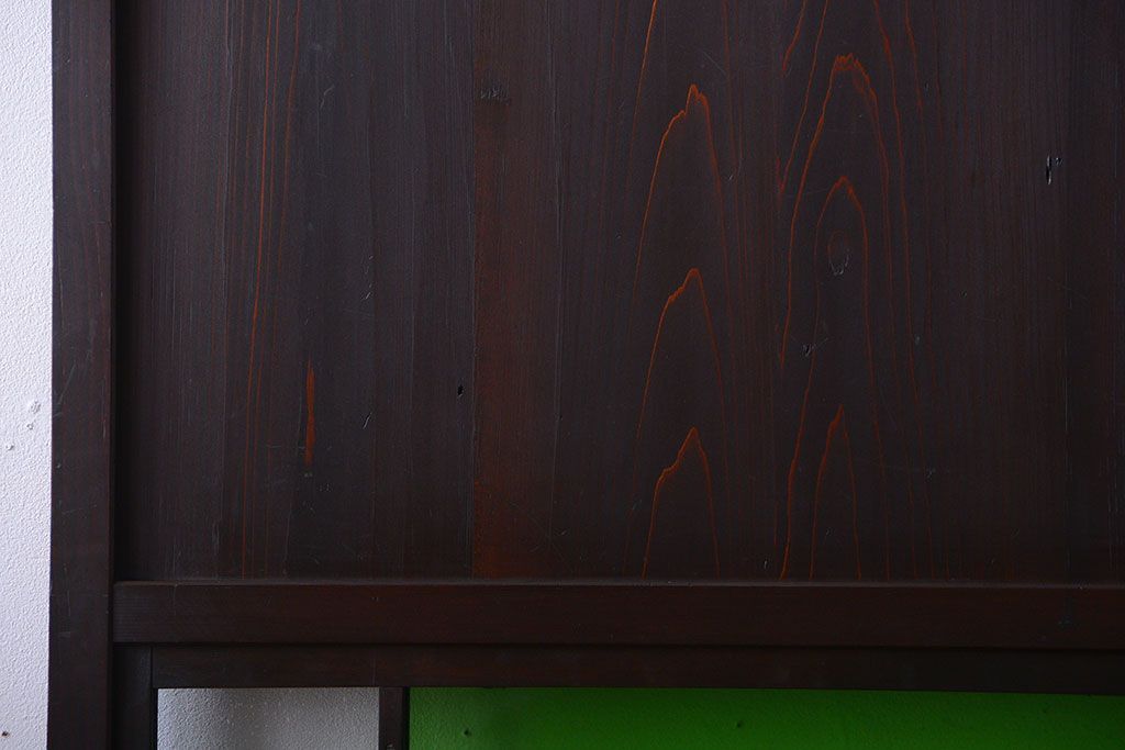 和製アンティーク　モダンな色ガラス入り帯戸2枚セット(2)(ガラス帯戸)