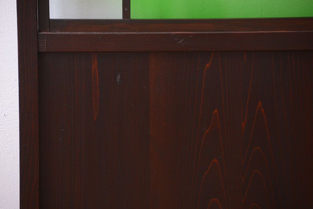 和製アンティーク　モダンな色ガラス入り帯戸2枚セット(2)(ガラス帯戸)