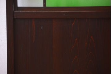 和製アンティーク　モダンな色ガラス入り帯戸2枚セット(2)(ガラス帯戸)