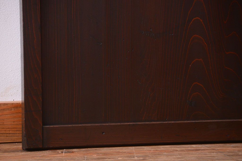 和製アンティーク　モダンな色ガラス入り帯戸2枚セット(2)(ガラス帯戸)