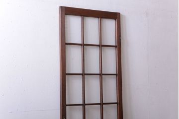 和製アンティーク　モールガラス入り!レトロな格子ドア