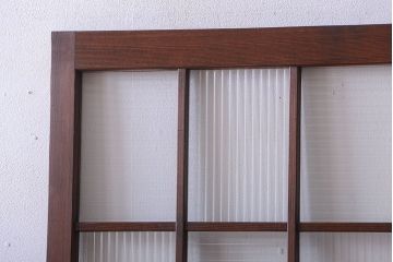 和製アンティーク　モールガラス入り!レトロな格子ドア