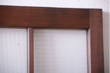 和製アンティーク　モールガラス入り!レトロな格子ドア