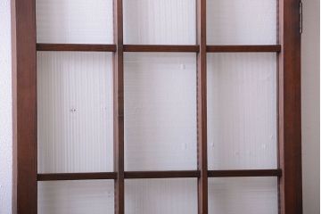 和製アンティーク　モールガラス入り!レトロな格子ドア