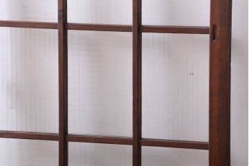 和製アンティーク　モールガラス入り!レトロな格子ドア