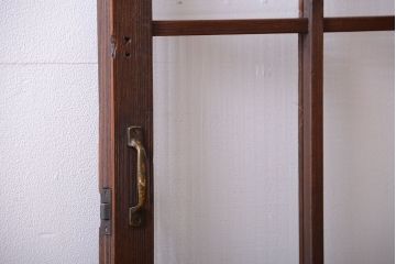 和製アンティーク　モールガラス入り!レトロな格子ドア
