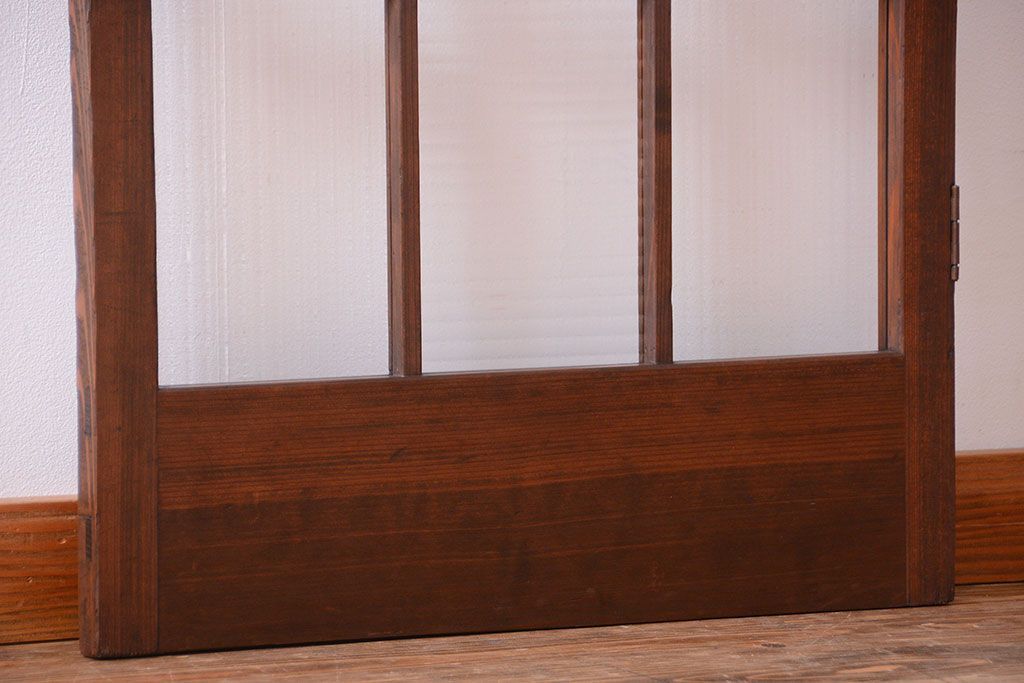 和製アンティーク　モールガラス入り!レトロな格子ドア