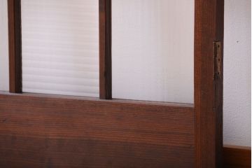 和製アンティーク　モールガラス入り!レトロな格子ドア