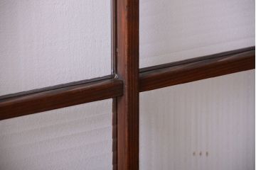 和製アンティーク　モールガラス入り!レトロな格子ドア