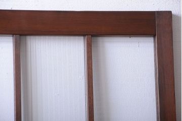 和製アンティーク　モールガラス入り!レトロな格子ドア