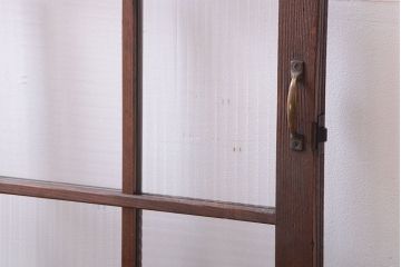 和製アンティーク　モールガラス入り!レトロな格子ドア