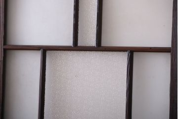 古民具・骨董　古い木が味わい深いガラス戸2枚セット(1)