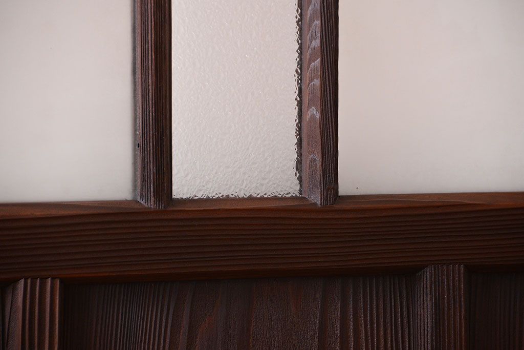 古民具・骨董　古い木が味わい深いガラス戸2枚セット(1)