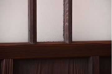 古民具・骨董　古い木が味わい深いガラス戸2枚セット(1)