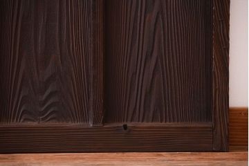 古民具・骨董　古い木が味わい深いガラス戸2枚セット(1)