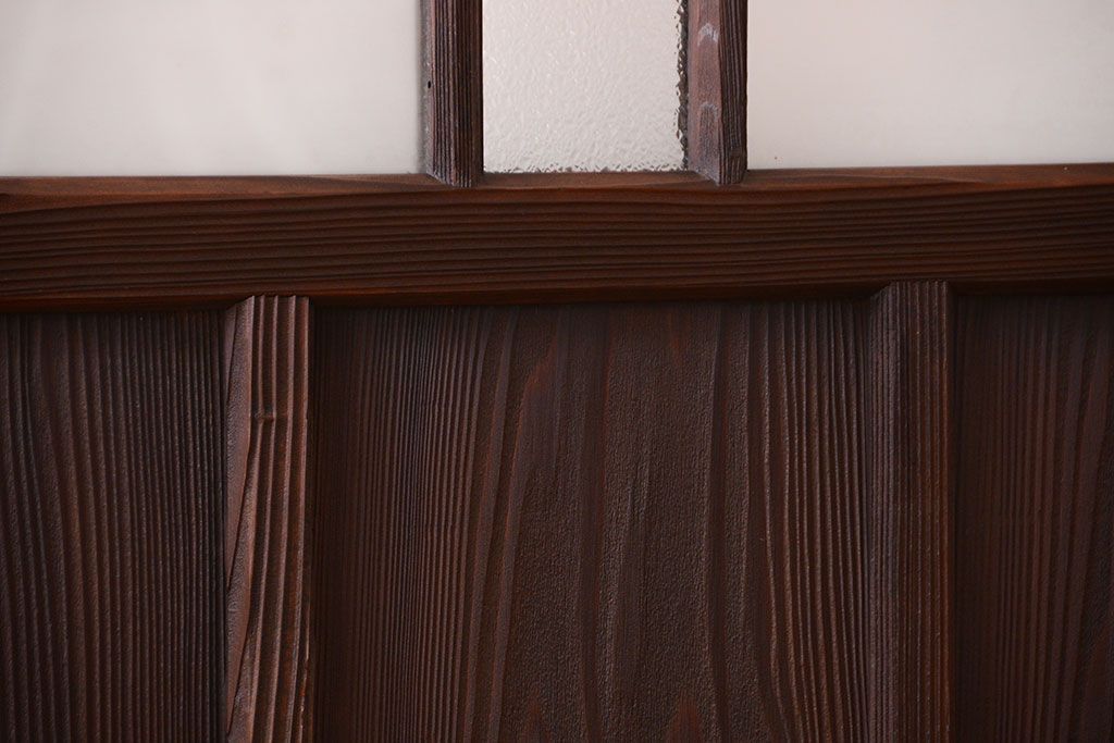 古民具・骨董　古い木が味わい深いガラス戸2枚セット(1)